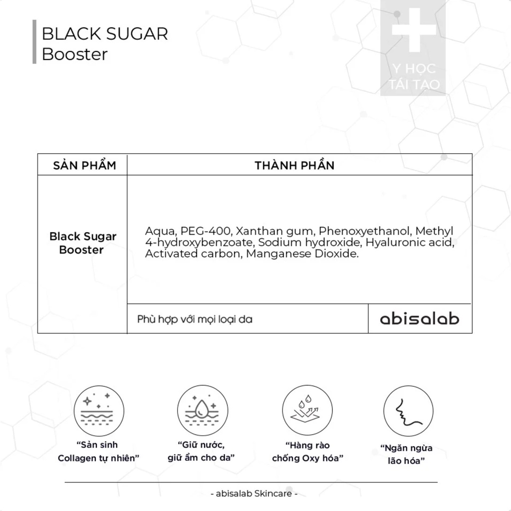 Mặt nạ đường đen Abisalab Hydrolyzed Black Sugar Booster 30ml