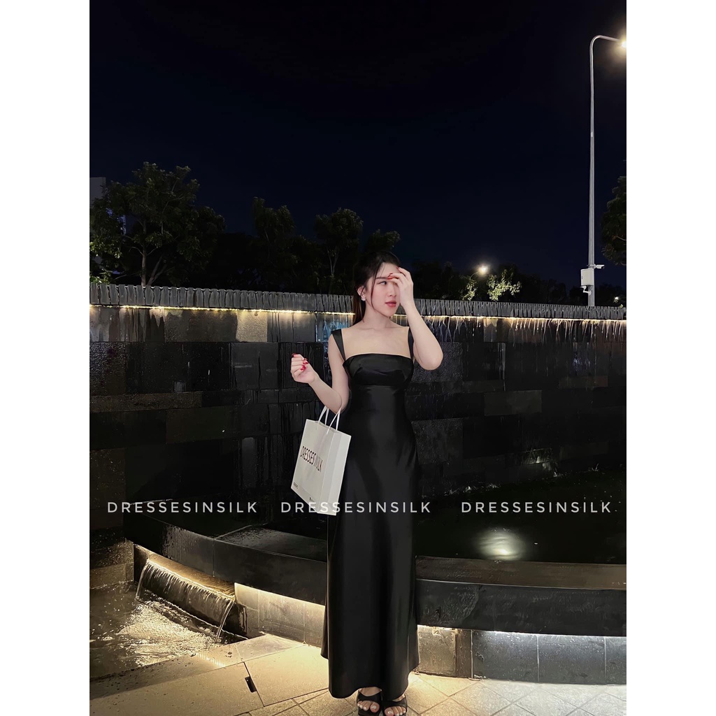 Đầm Lụa Cúp Dây Bản To Có Mút