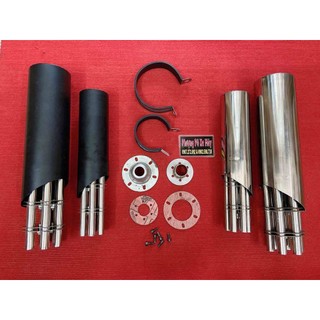 Pô lon 6 nòng lớn nhỏ dành cho xe máy và moto
