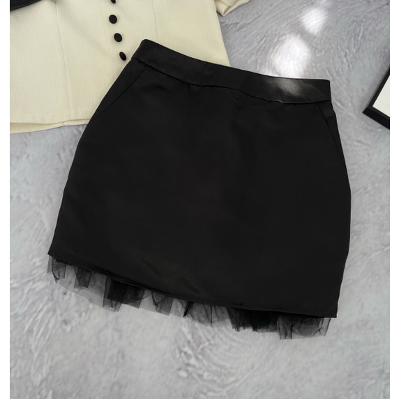 Chân Váy bigsize Nữ Tú Mỡ Chân Váy Bigsize Thiết Kế Thon Gọn Chân Váy Phối Lưới Đủ size 55-85kg CV0038
