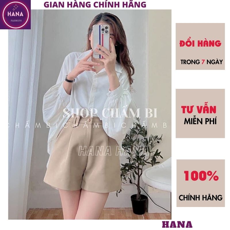 Áo sơ mi tay bồng tiểu thư bánh bèo dễ thương form rộng ulzzang, Áo sơ mi trơn hàn quốc đơn giản mix đồ cực đẹp - HANA