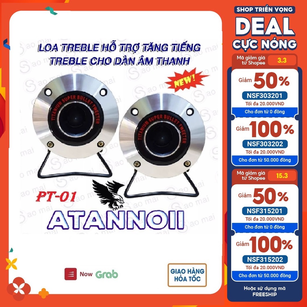 Bộ 2 loa tăng treble ATANNOII họng nhôm cực hay - Hàn sẵn tụ