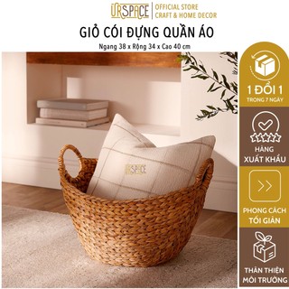 Giỏ cói URSPACE đựng quần áo, trồng cây giả trang trí decor phong cách mộc mạc