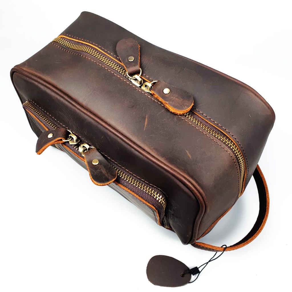 [Freeship] Túi cầm tay nam da bò sáp; Túi Golf nam da thật CL149 (Nâu) - 100% da thật, BH 3 năm | BigBuy360 - bigbuy360.vn