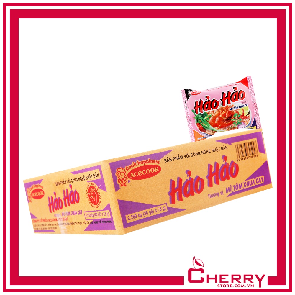Thùng 30 gói mì Hảo Hảo tôm chua cay 75g