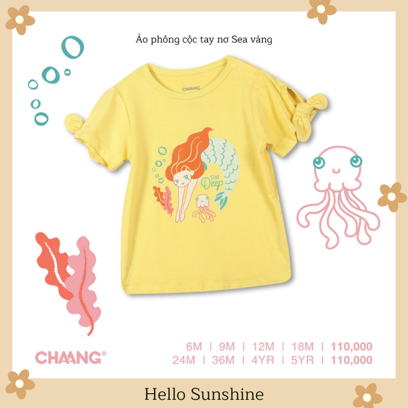 Áo phông cộc tay sea Chaang bé gái