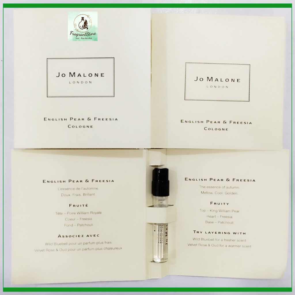 Vial nước hoa chính hãng Jo Malone London English Pear & Freesia Cologne