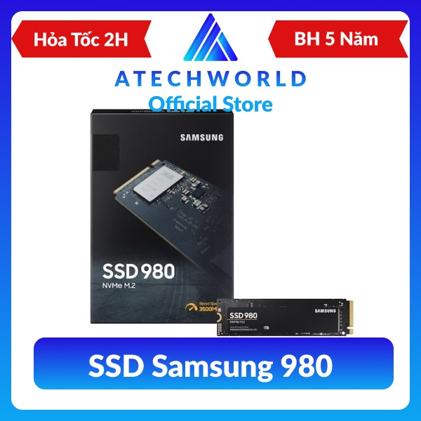 Ổ Cứng Gắn Trong SSD Samsung 980 PCIe Gen3 x 4 NVMe V-NAND M.2 2280 500GB 1TB 2TB- Hàng Chính Hãng - Bảo Hành 5 Năm 1 Đổ