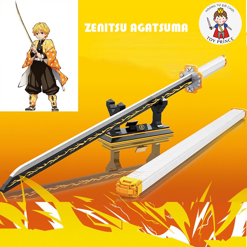 ĐỒ CHƠI LẮP RẮP PHÁT TRIỂN TRÍ TUỆ NHẬT LUẬN KIẾM CỦA VIÊM TRỤ ZENITSU AGATSUMA TRONG KIMETSU NO YAIBA ANIME DK1506