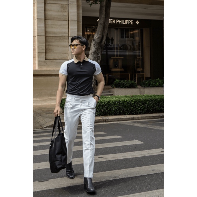 Áo Thun Nam Có Cổ Cao Cấp Vải Cotton Nhẹ Mát Co Giãn Tốt  3 Màu Thời Trang Mới NEW UNISEX