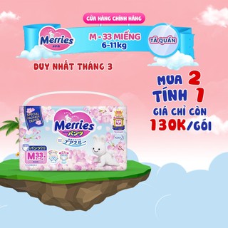 [MUA 2 TÍNH 1- FREESHIP TOÀN QUỐC] Tã quần Merries Sakura phiên bản giới hạn đủ size M33/L27/XL24