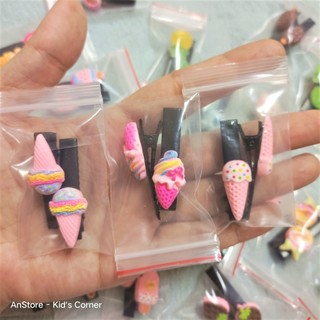 Set 2 kẹp tóc mái đính charm đáng yêu cho bé