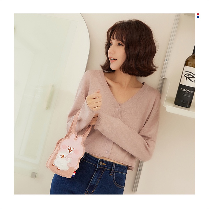 Túi xách canvas 3 chiều thỏ Kanna hoạt hình dễ thương cho cô gái yêu màu hồng mới của Nhật Bản