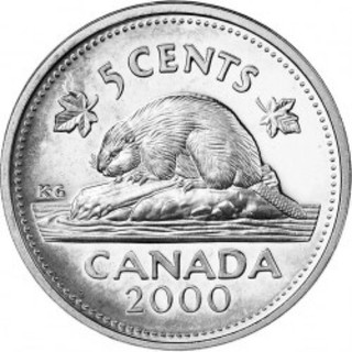 xu 5 cents của canada 1990 - 2001