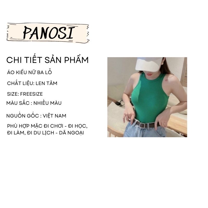 Áo ba lỗ nữ áo kiểu nữ dáng croptop nhiều màu chất len tăm co giãn dày dặn hàng đẹp PANOSI - A688