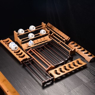 Gác chén trà gỗ mun ( 2 thanh ngang)
