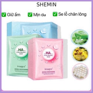 Mặt nạ giấy dưỡng trắng da mụn cấp ẩm thải độc HA Images SHEMIN
