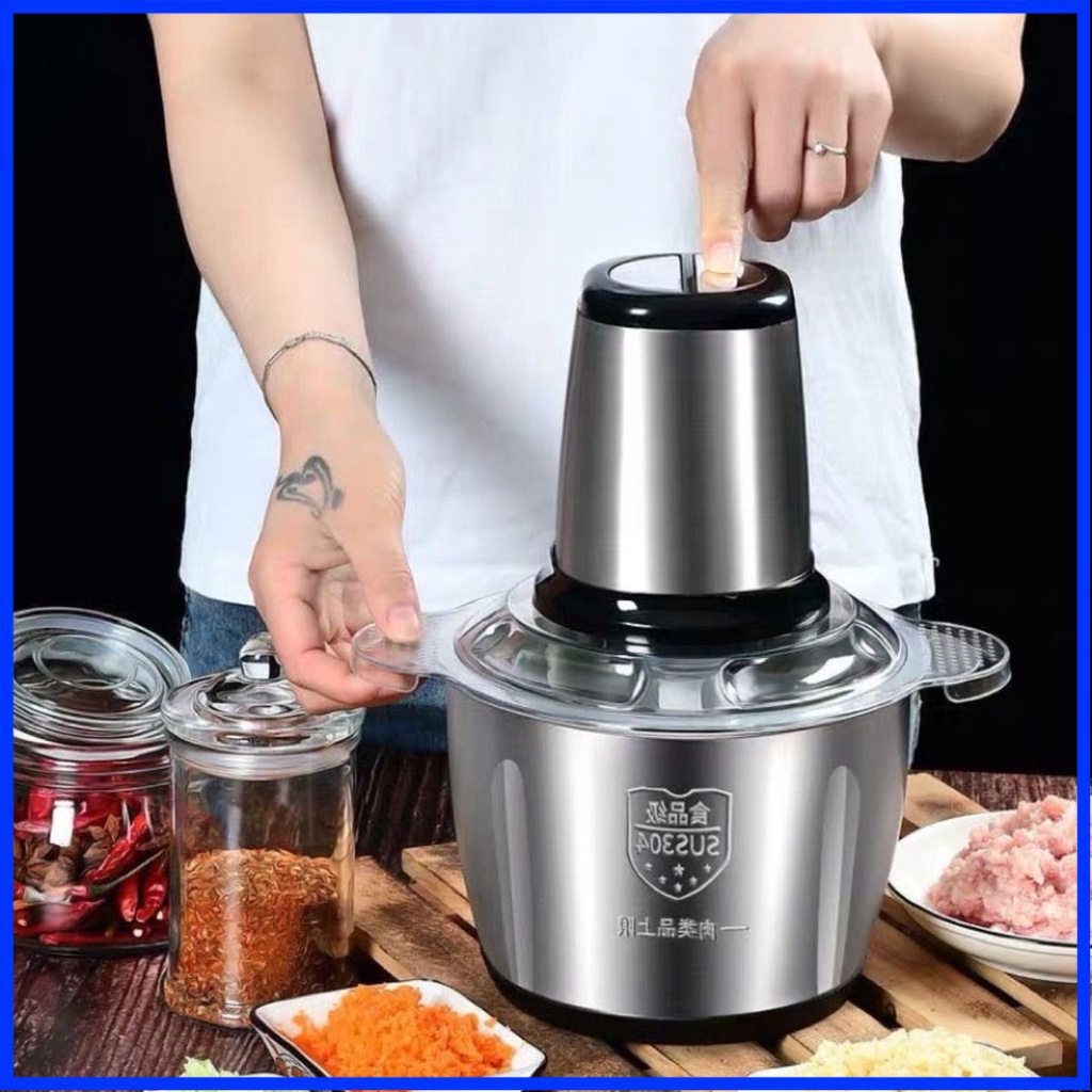 Máy xay thịt inox 304, lưỡi thép không rỉ , cối xay đa năng dụng cụ nhà bêp