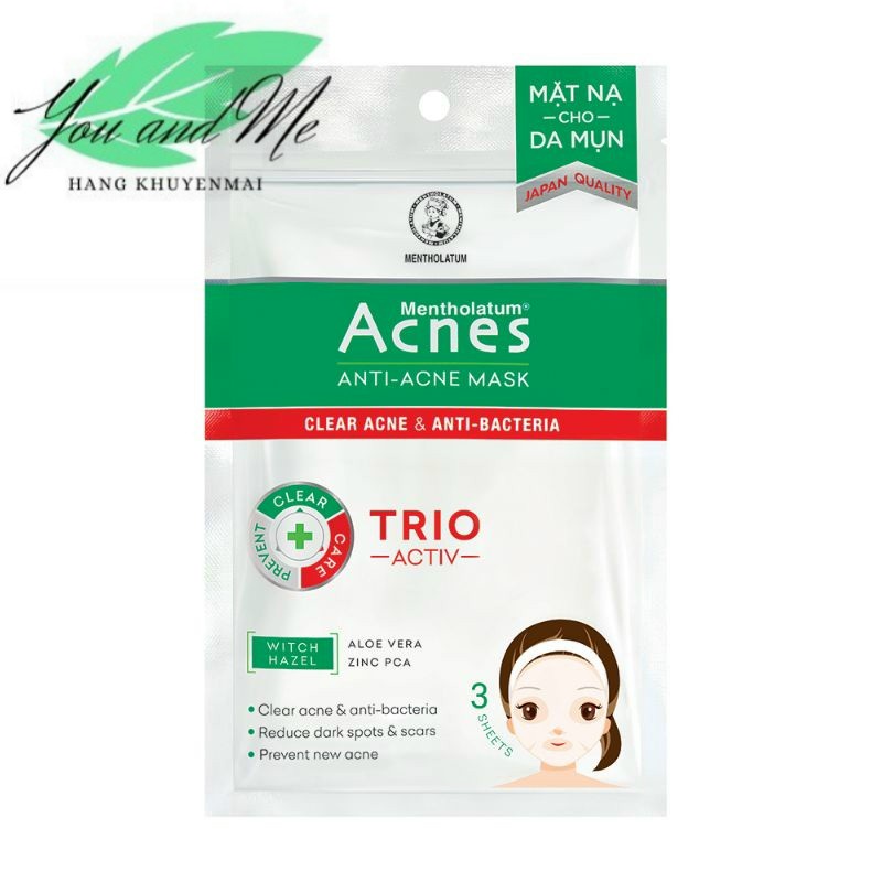 Mặt nạ Acnes dành cho da dầu và mụn (3 Miếng/Gói)