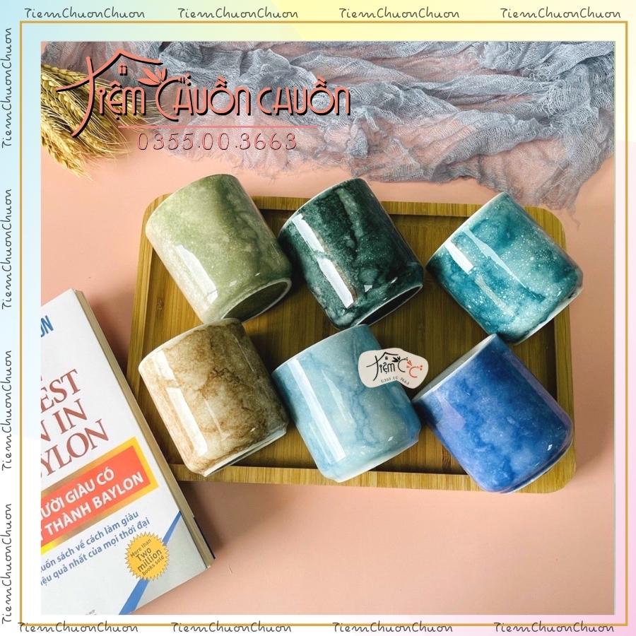 Cốc Gốm Uống Trà Nhiều Màu - Ly Nước Men Kem - Tách Trà Đẹp - tiemchuonchuon tiệm chuồn chuồn - Cốc Sứ Bát Tràng