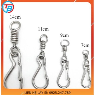 Khoá cổ chó Inox - Móc xích inox kèm chống xoắn