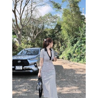 Đầ ôm body kẻ sọc đầm polo cực tôn dáng cho nàng đi chơi dự tiệc lyie