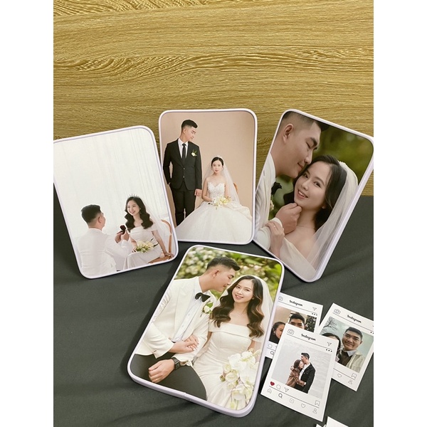 Khung ảnh để bàn gỗ lụa bo viền theo yêu cầu, in khung ảnh để bàn, treo tường