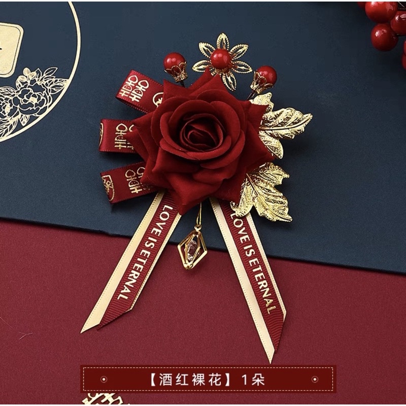 🌸🌸🌸 BÔNG HOA CÀI ÁO KIM DIỆP HỒNG BẢO TRANG TRÍ CƯỚI 🌸🌸🌸