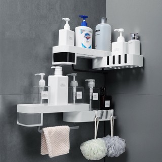 Giá đỡ để đồ nhà tắm dán tường cao cấp xoay góc giá treo tường bằng nhựa (TL12)