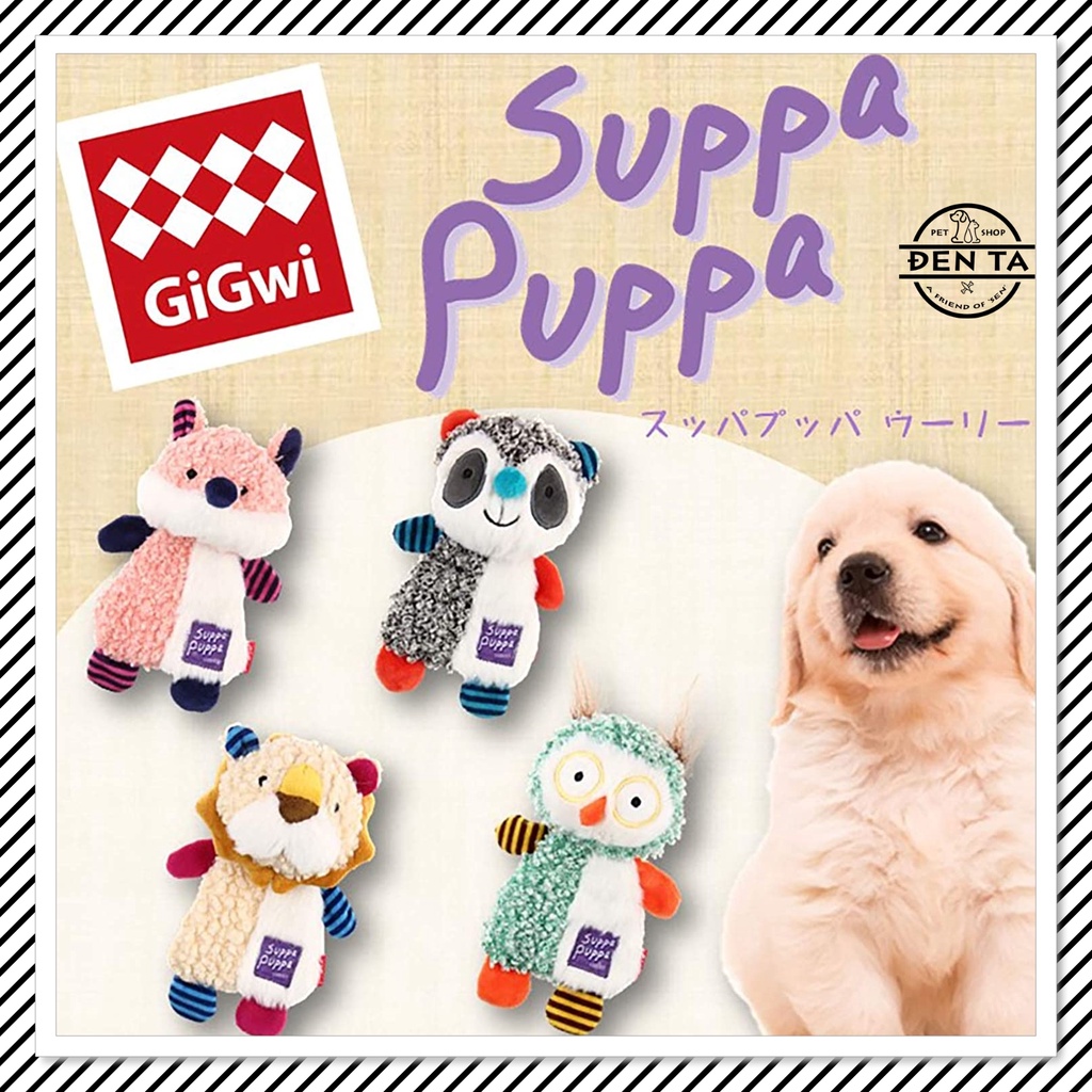 GiGwi Đồ chơi thú nhồi bông cho chó Suppa Puppa – Đen Ta pet shop