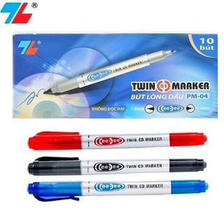 Hộp 10 cây bút lông dầu Thiên Long Pm04