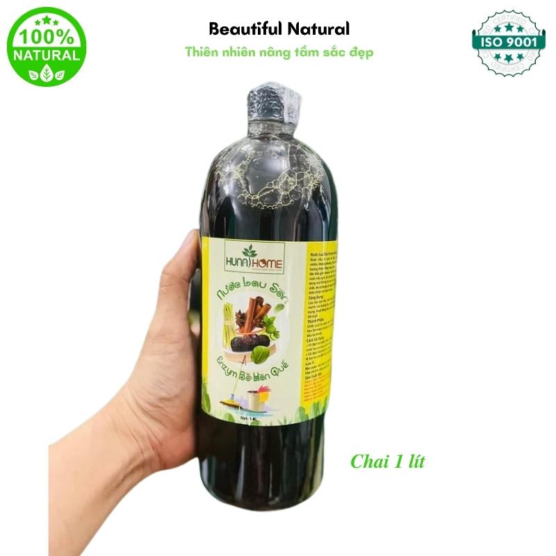 Nước lau sàn đậm đặc emzym bồ hòn, nước lau sàn hữu cơ quế sả Hunahome chai 1 lít