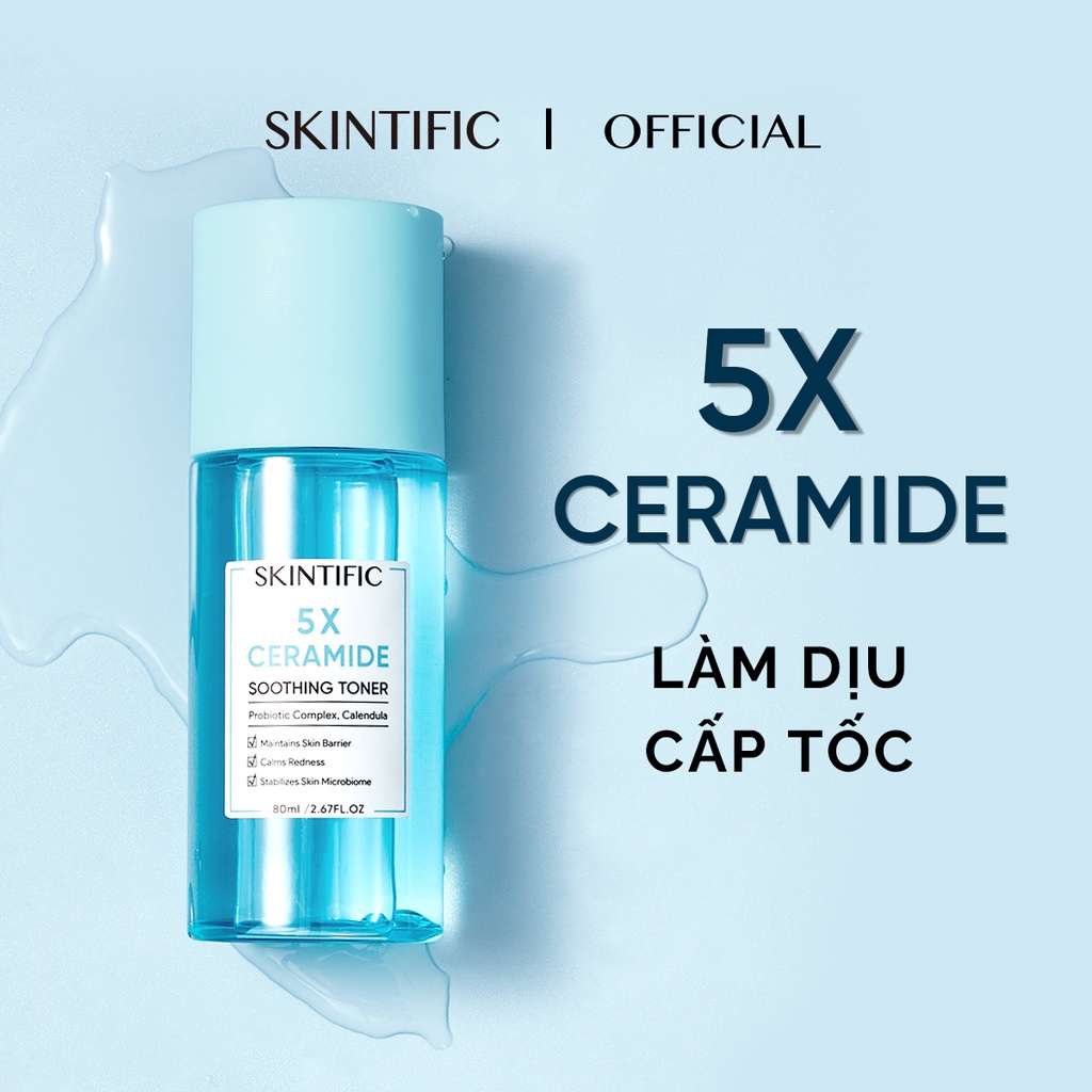 Combo làm sạch dưỡng ẩm chống lão hóa da SKINTIFIC Sữa rửa mặt 5X 80ml + Toner 5X 80ml + Serum 80ml + Kem dưỡng ẩm 30g