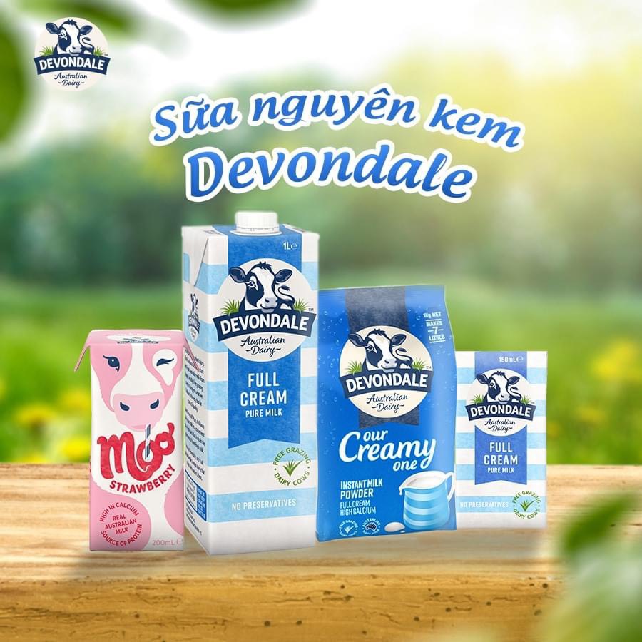 Sữa tươi nguyên kem Devondale của Úc đủ vị