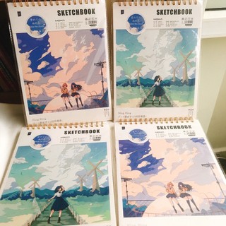( DÂU CORNER) Sổ vẽ, sổ sketchbook lò xo A4