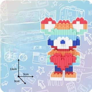 Mô hình lắp ráp gấu bearbrick 3D mini dễ thương