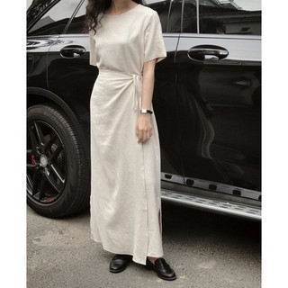 Đầm linen tà đắp chéo - ĐJ17