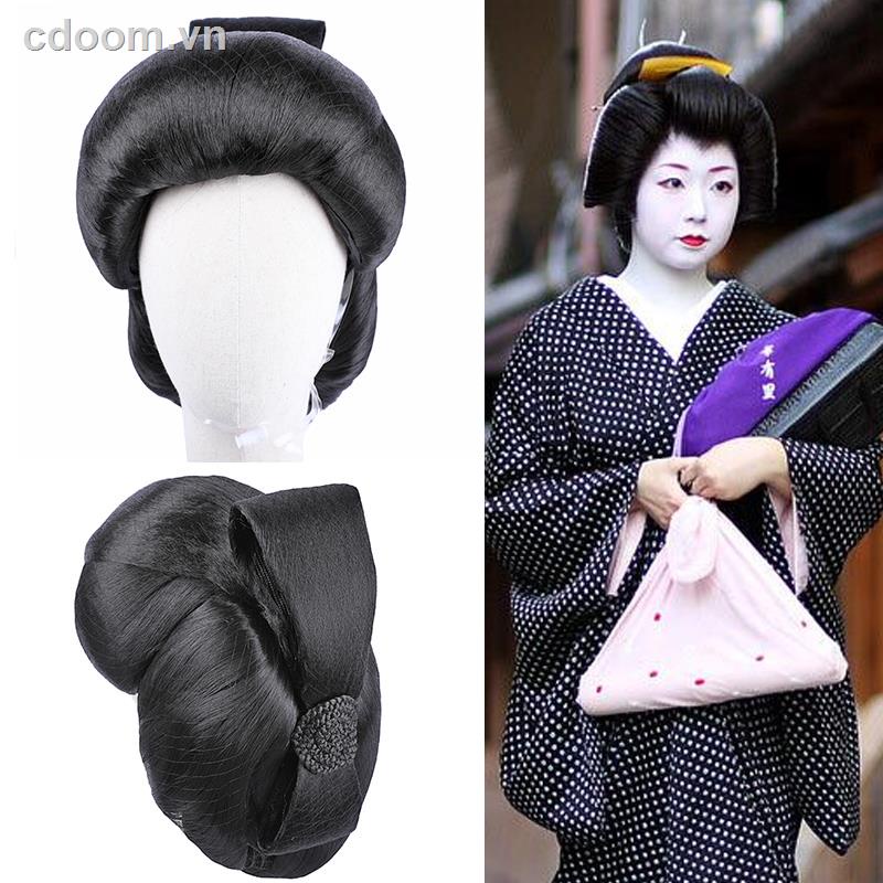 Bán Chạy Tóc Giả geisha Toàn Bộ Tóc Giả Ngắn Lớn Phong Cách Nhật Bản Cổ Điển Hóa Trang concubine