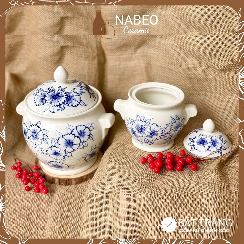 Vại Muối Dưa Cà Sứ Bát Tràng, Hũ Đựng Muối, Mỡ, Gém Dưa, Cà, Kiệu... Âu Sứ Đẹp Decor Chất Lượng Cao
