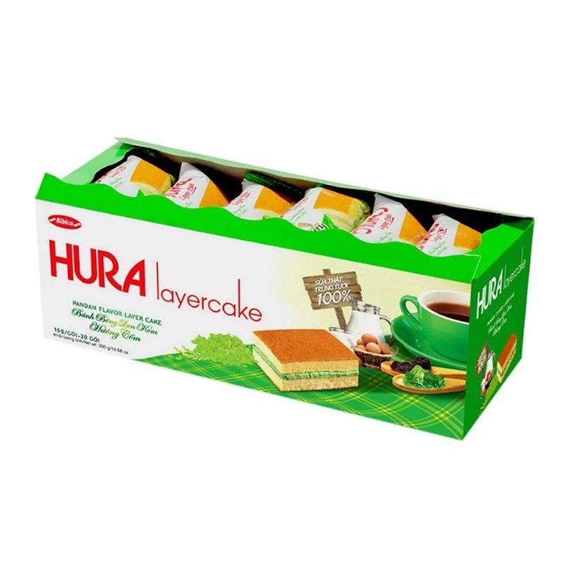 Bánh Bông Lan Hura Layercake Khay 300gr Bibica