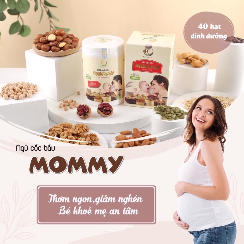 Ngũ Cốc Bầu Mommy 40 Loại Hạt - Dinh Dưỡng Cho Mẹ Bầu, Hộp 500g [𝐂𝐇𝐈́𝐍𝐇 𝐇𝐀̃𝐍𝐆]