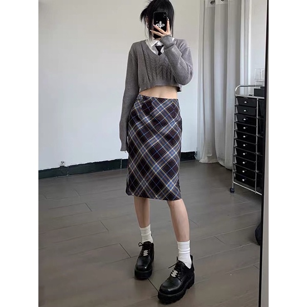 •PRE-ORDER• Chân váy caro dài