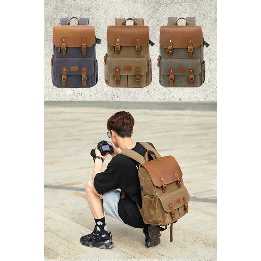 Balo máy ảnh T333 pha da