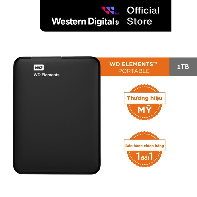 Ổ cứng di động Western Digital WD Elements 2.5" 1TB - WDBUZG0010BBK