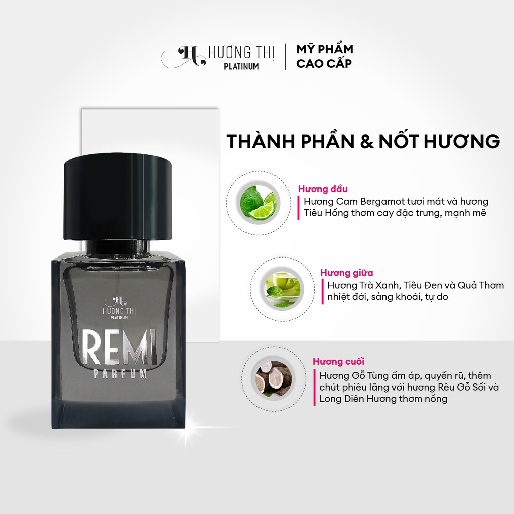 Nước Hoa Nam HƯƠNG THỊ Remi 50ml - Lưu Hương 7-12 Tiếng, Phong Cách Cá Tính, Lịch Lãm, Hương Thơm 3 Tầng Mùi Hấp Dẫn