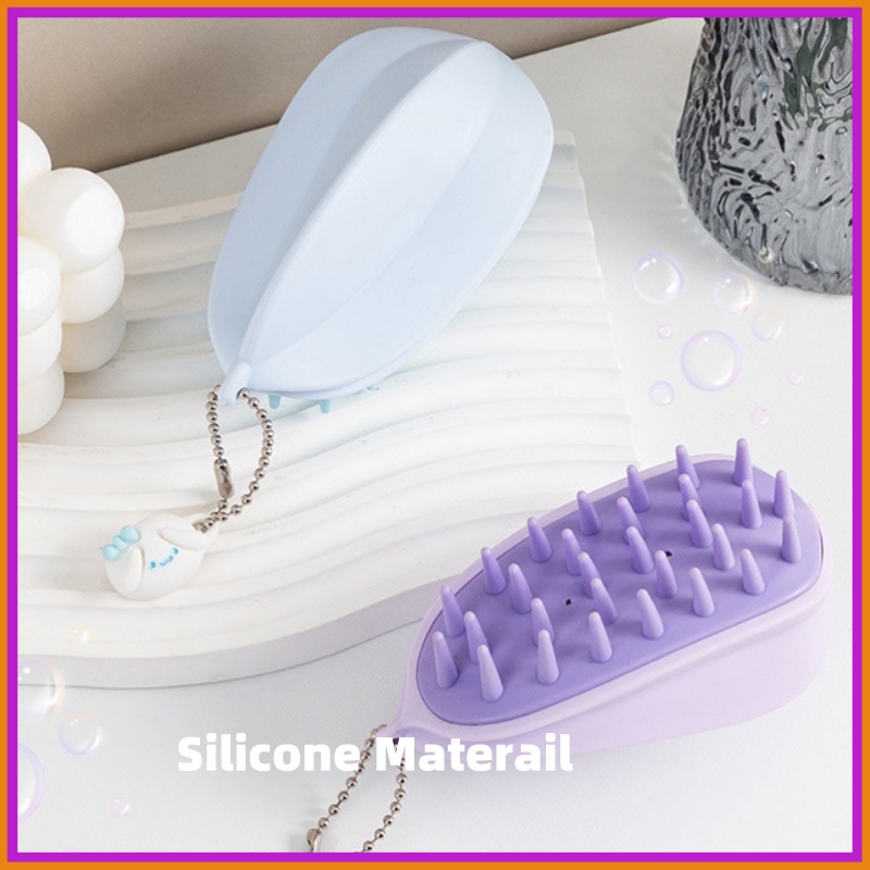 Lược Silicone Mát Xa Da Đầu Khô Và Ướt Thoải Mái Phong Cách Nhật Bản