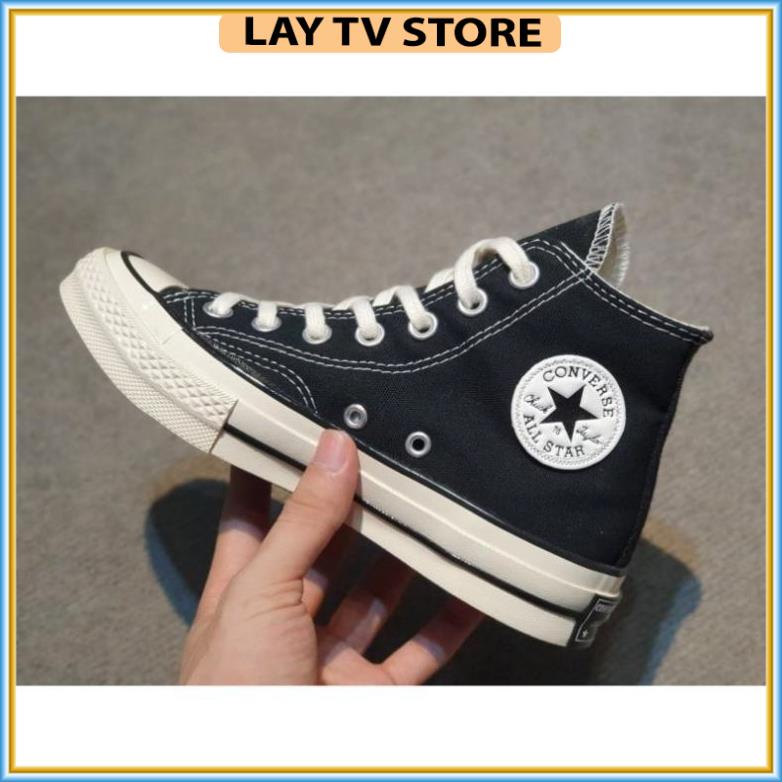 Giày 𝐂𝐎𝐍𝐕𝐄𝐑𝐒𝐄_cổ cao 1970s nam nữ màu đen trắng, Sneaker CV mũi bóng bản đẹp, Giày thể thao conver