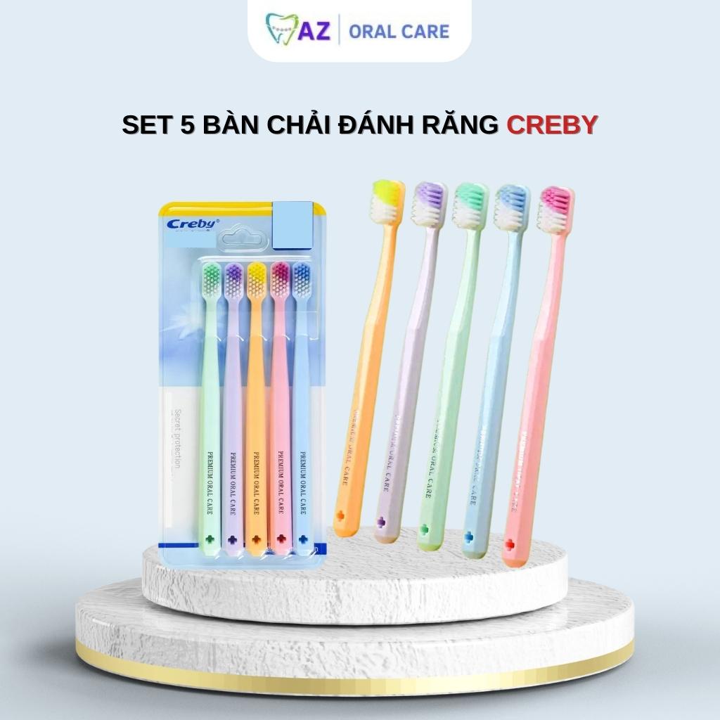 Bàn chải đánh răng (Set 5 chiếc) Creby xuất Nhật, sợi tơ mềm