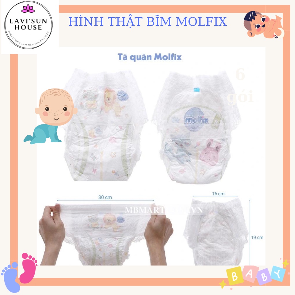 TÃ Quần Molfix Thiên nhiên M76+8 , L68+8 , XL62+8 , XXL56+8 bông tự nhiên Org  mẫu mới nhất GÓI LỚN NHẤT