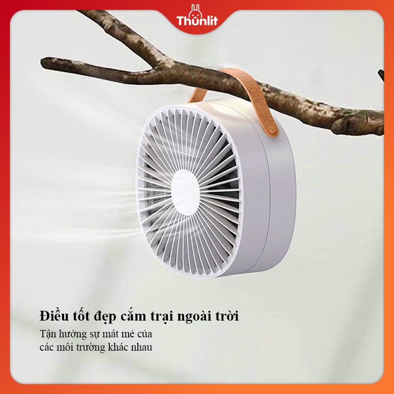 Quạt sạc ngoài trời Thunlit USB 2000mah treo và quạt có thể gập lại với gió mạnh